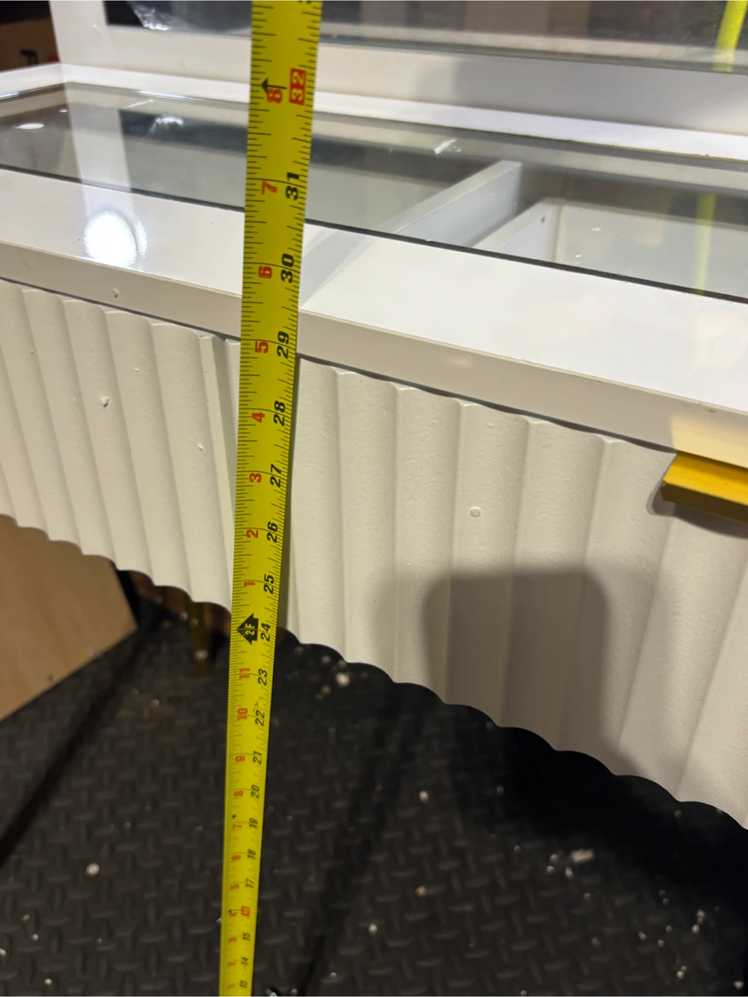 White Vanity Desk with Lights and Glass Top - photo 4