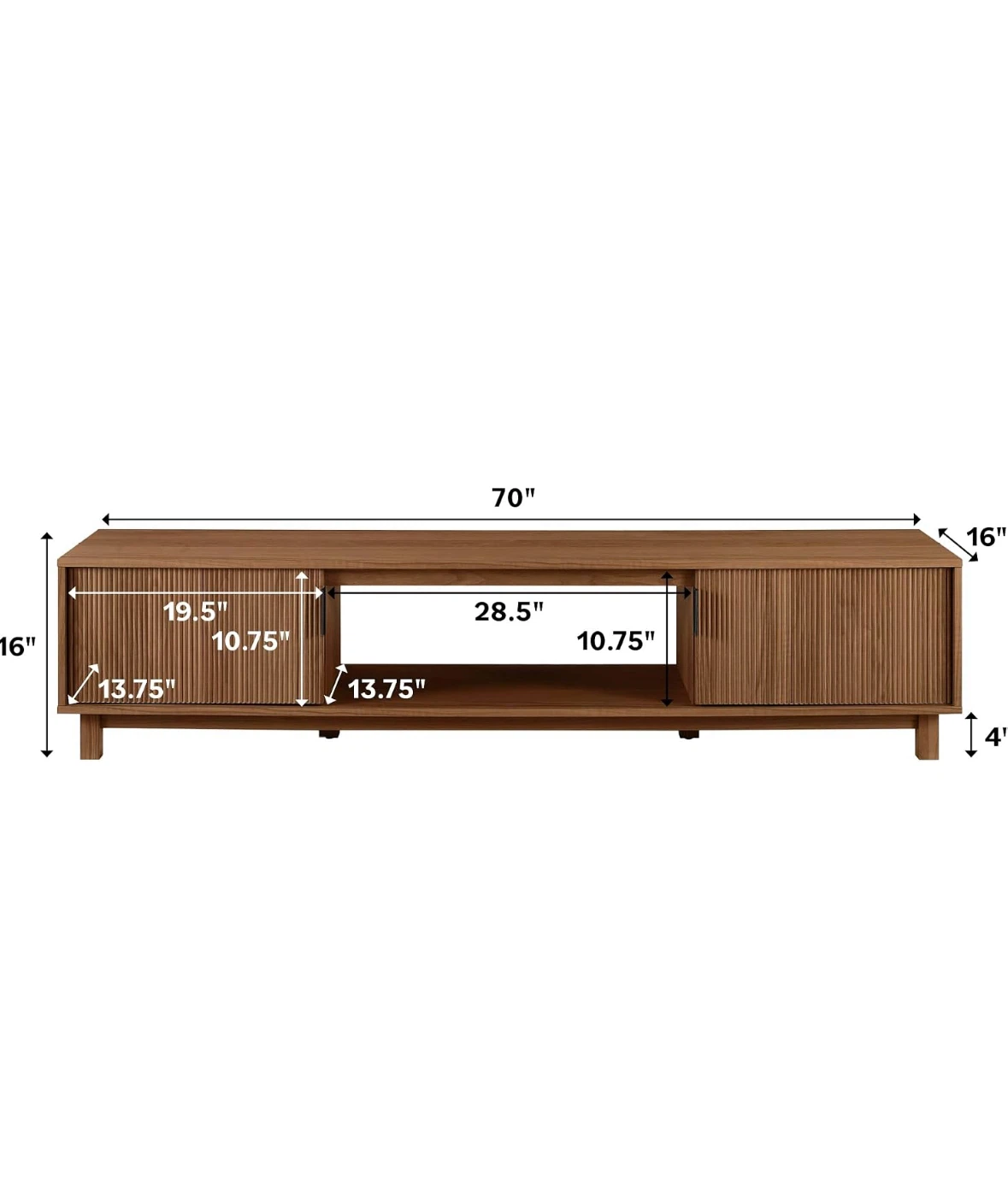 Walker Edison Arundo Fluted TV Stand- 70 inches