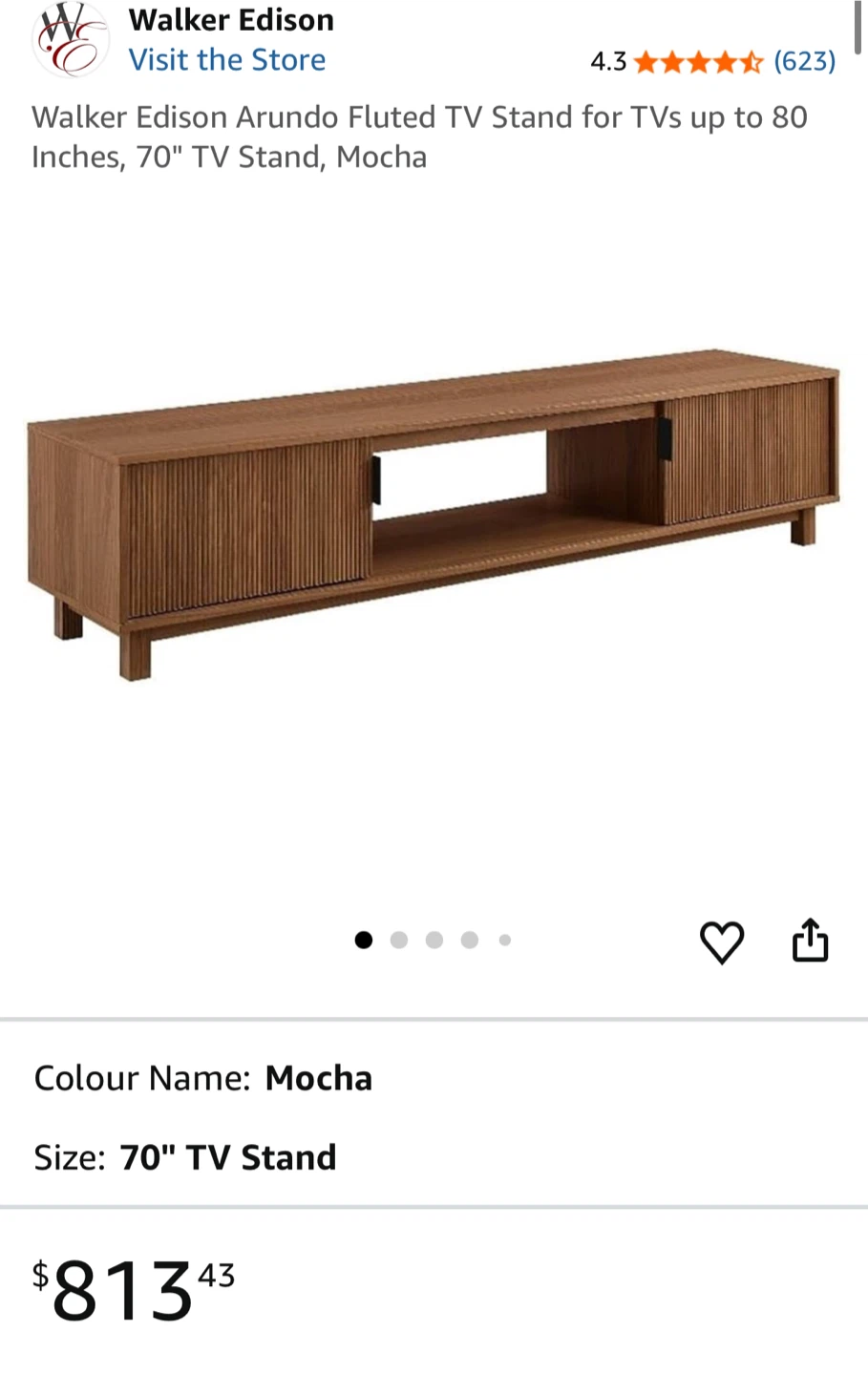 Walker Edison Arundo Fluted TV Stand- 70 inches - photo 2