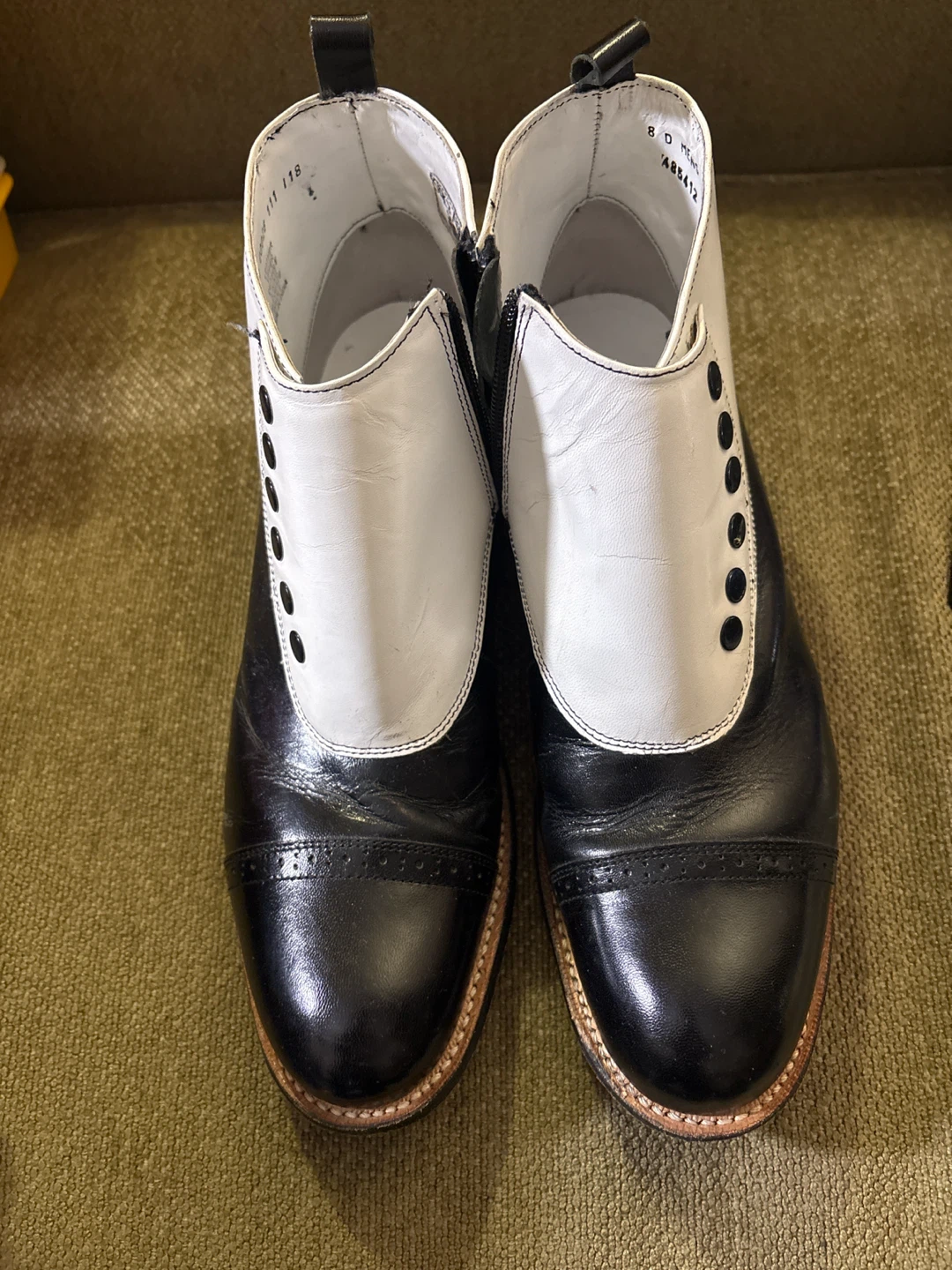 Stacy Adams Men's Black and White Boots Size 8D - photo 2