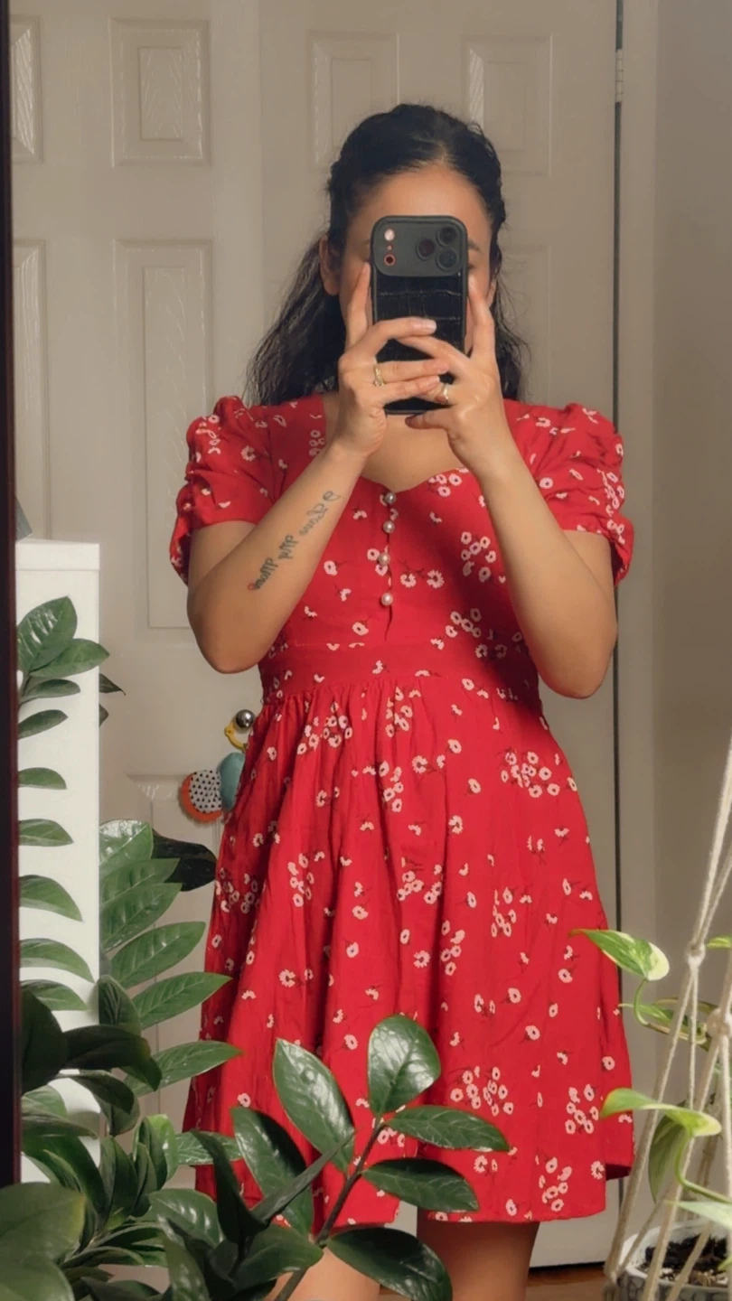 Red Floral Mini Dress