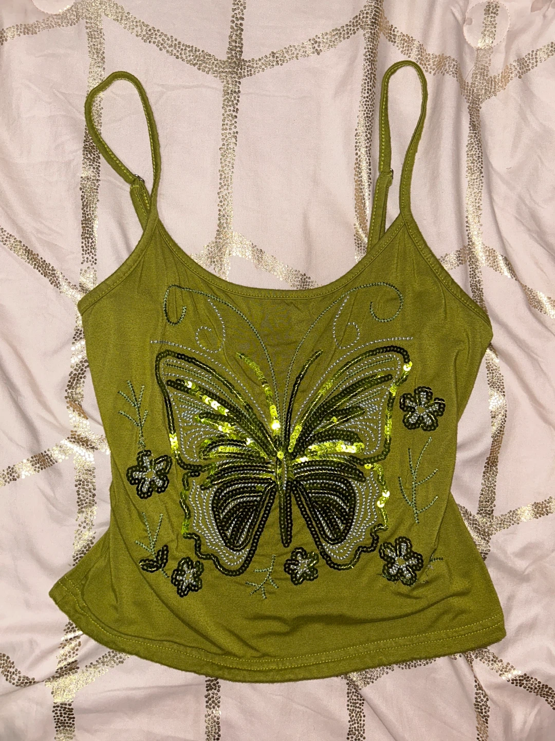 green embroidered top - photo 2