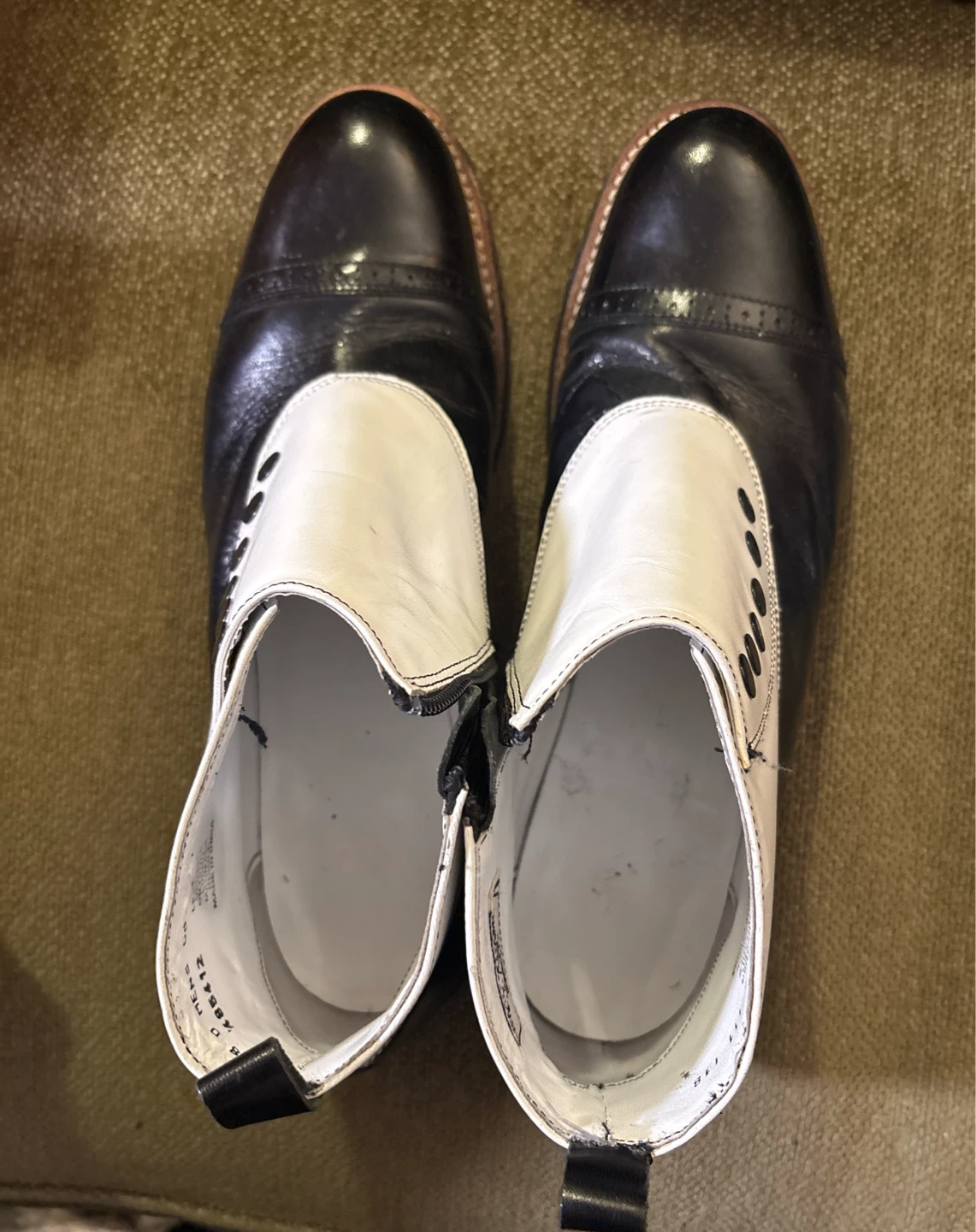Stacy Adams Men's Black and White Boots Size 8D