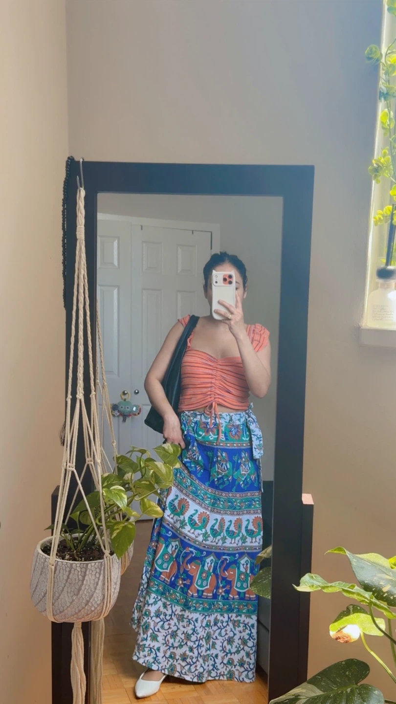 Elephant Print Boho Wrap Skirt