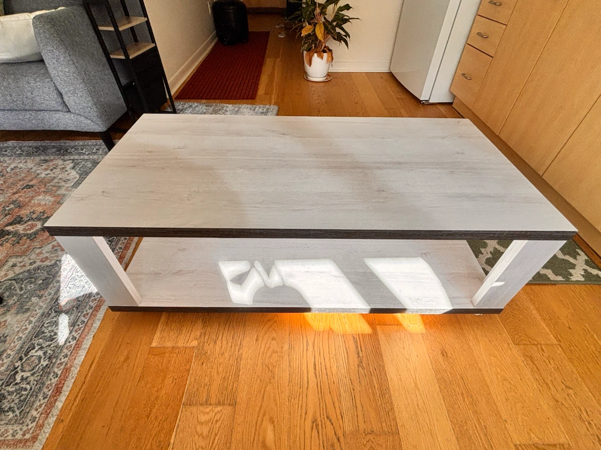 Modern Light Wood Coffee Table with Shelf