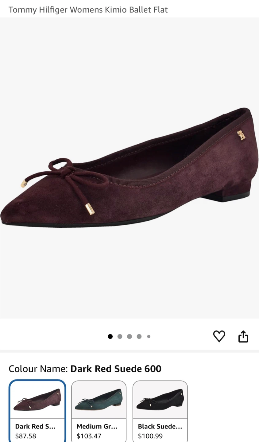 Tommy Hilfiger Kimio Dark Red Suede Ballet Flats - photo 2