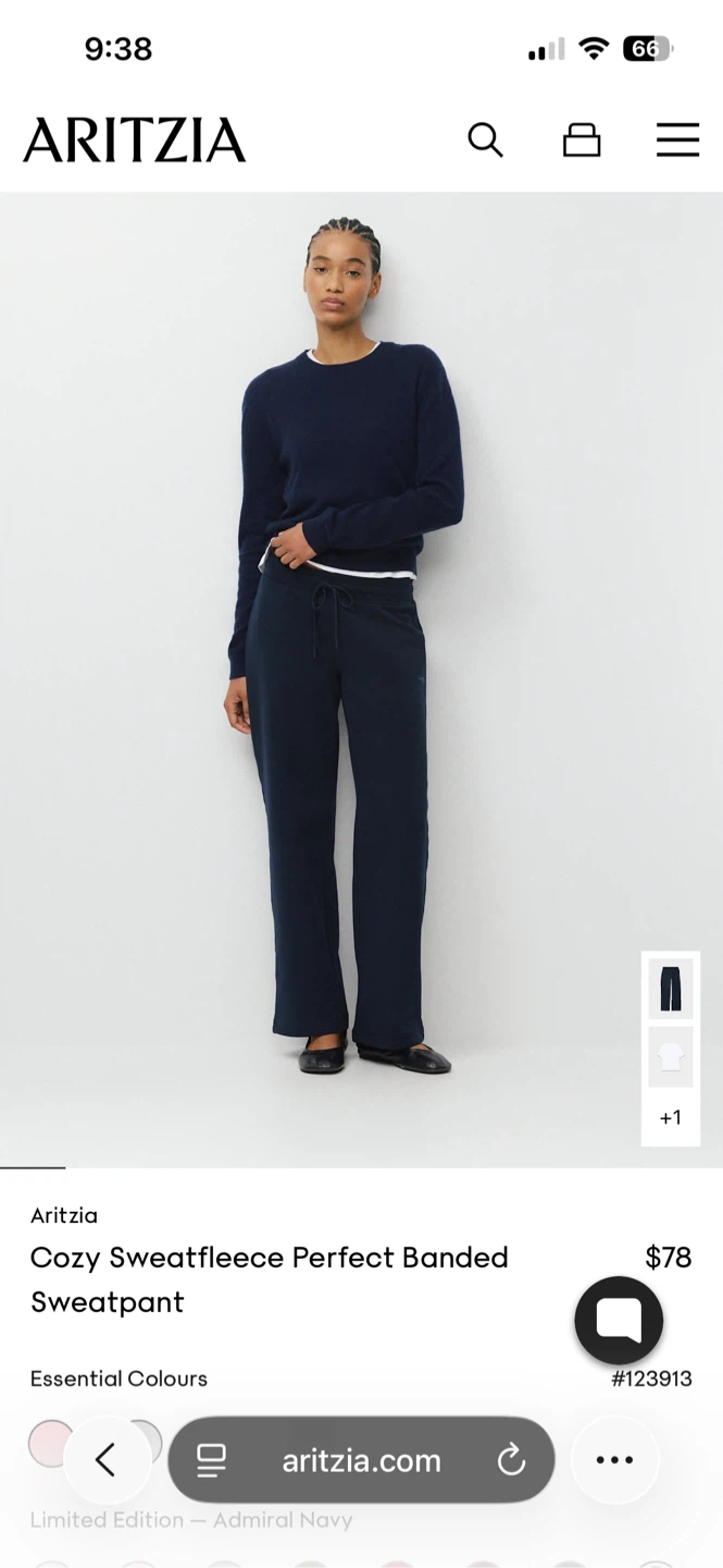 Aritzia Cozy Sweatfleece Perfect Banded Sweatpant