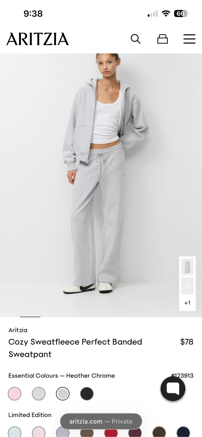 Aritzia Cozy Sweatfleece Perfect Banded Sweatpant - photo 2