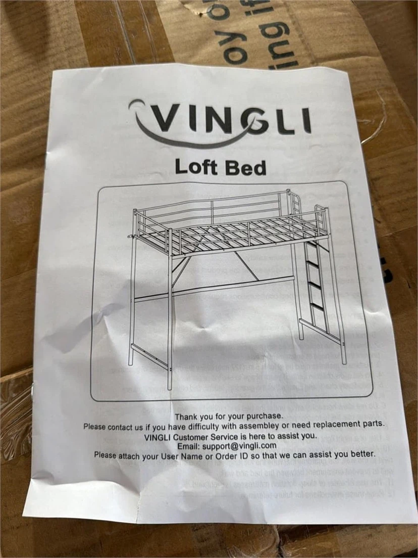 VINGLI Loft Bed Twin Size with Flat Ladder Rung - photo 4