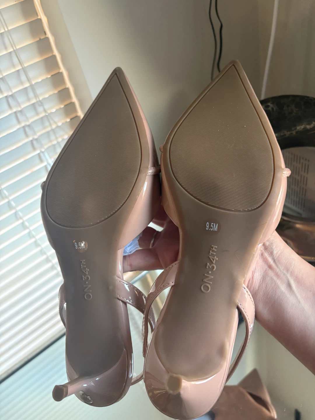 ON.34TH Nude Patent Slingback Heels - photo 2