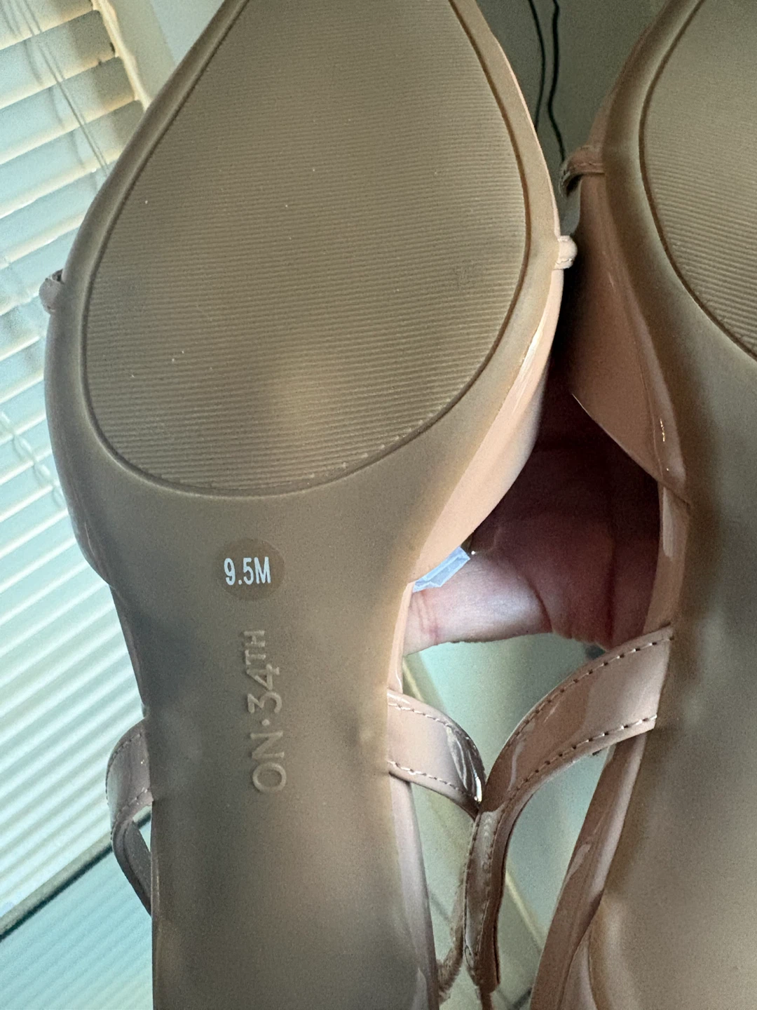 ON.34TH Nude Patent Slingback Heels - photo 3