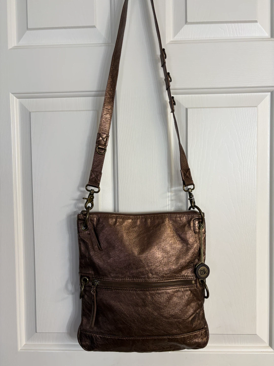 The Sak “Iris” Bronze Metallic Leather Crossbody Bag - photo 2