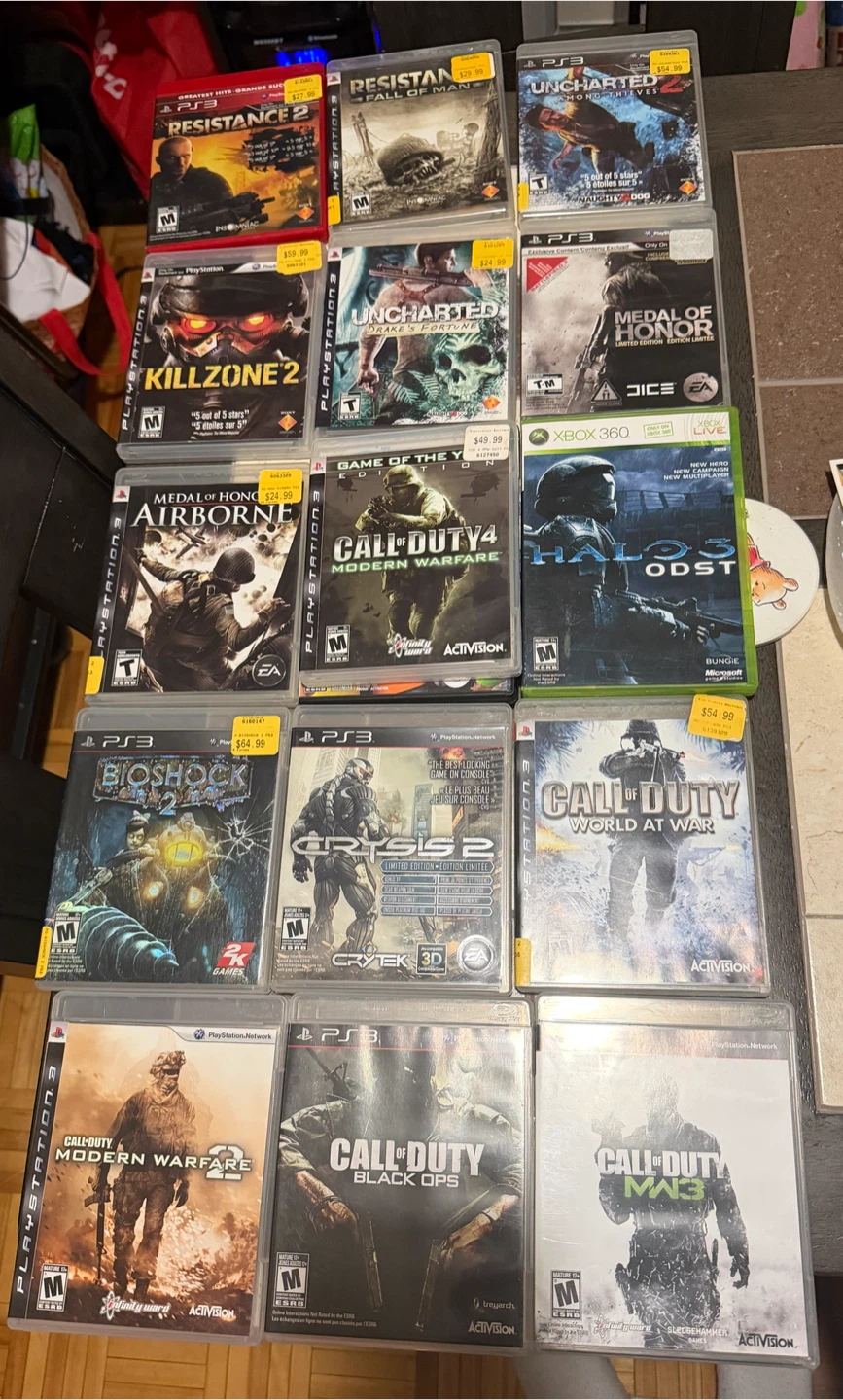 Collection of 15 PlayStation 3 and Xbox 360 Games