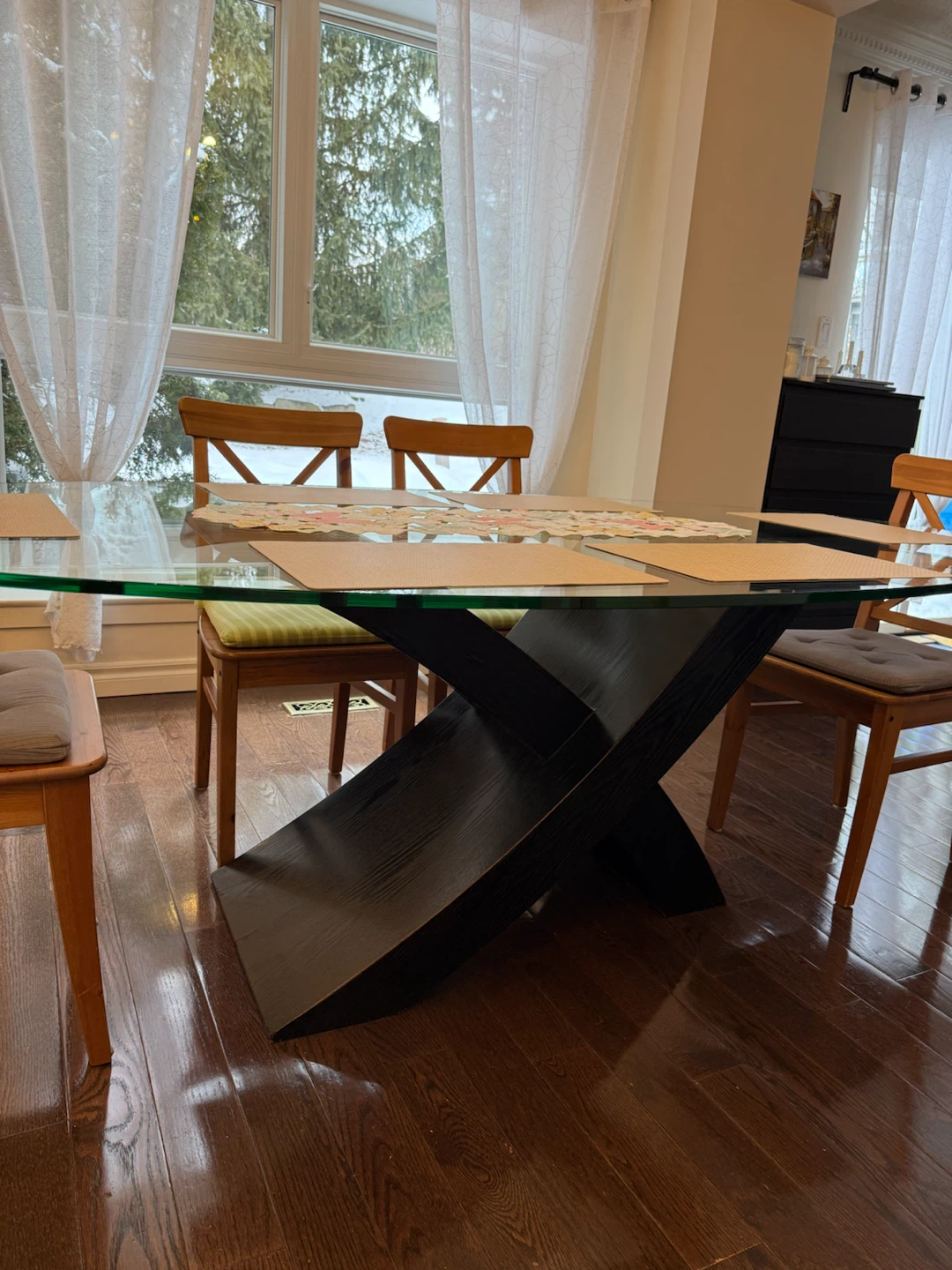 Modern Oval Glass Dining Table - photo 2