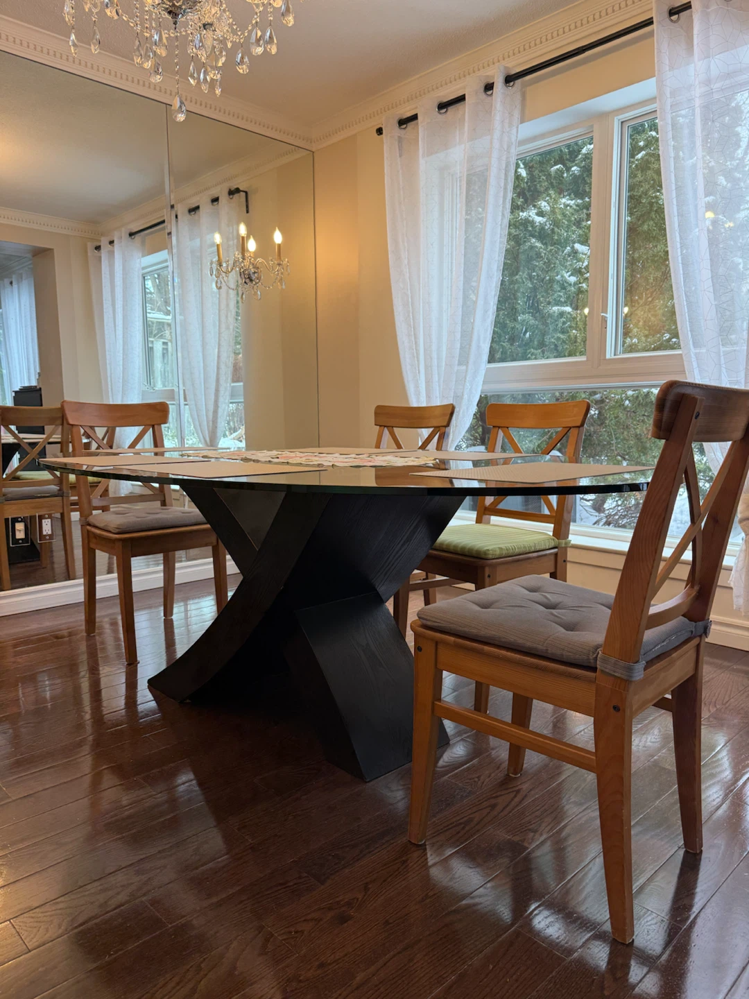 Modern Oval Glass Dining Table - photo 3