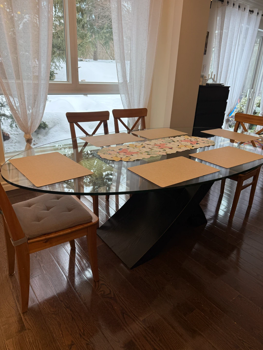 Modern Oval Glass Dining Table - photo 4