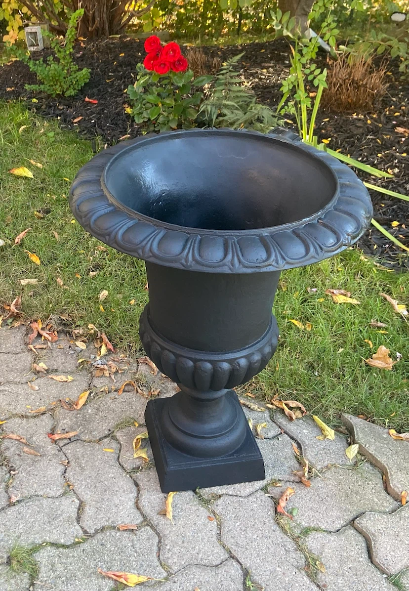 Black Pedestal Urn Garden Planter - photo 2