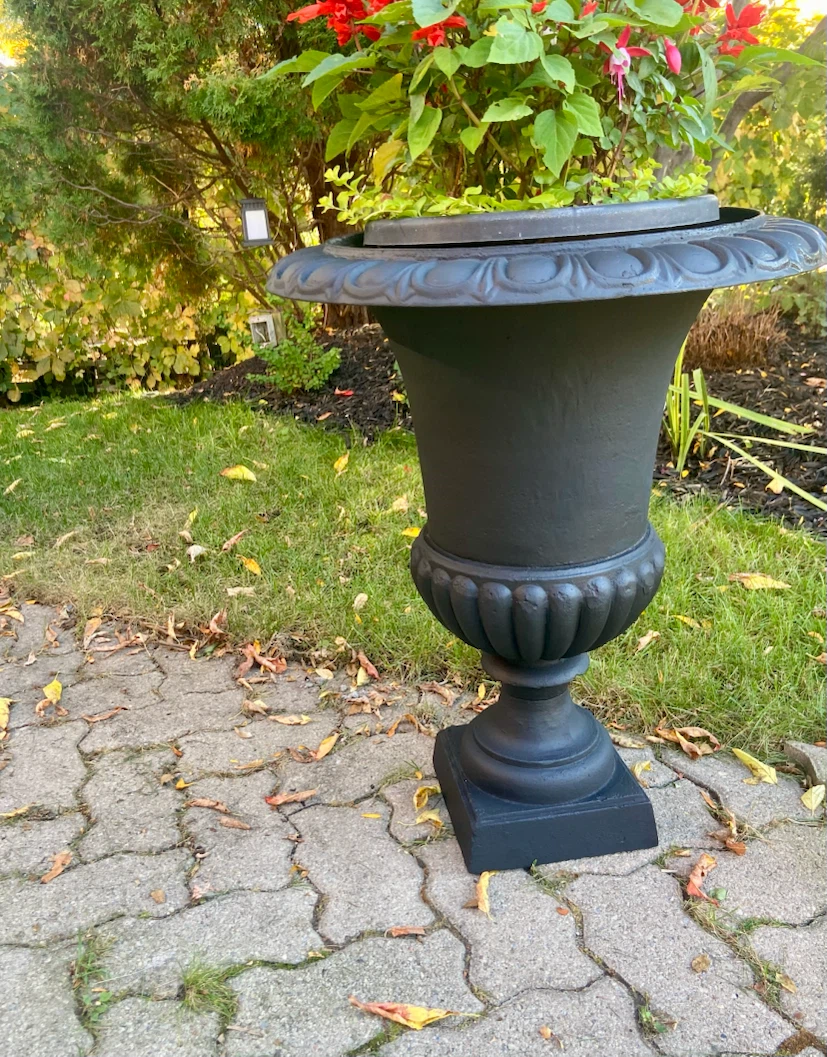 Black Pedestal Urn Garden Planter - photo 4