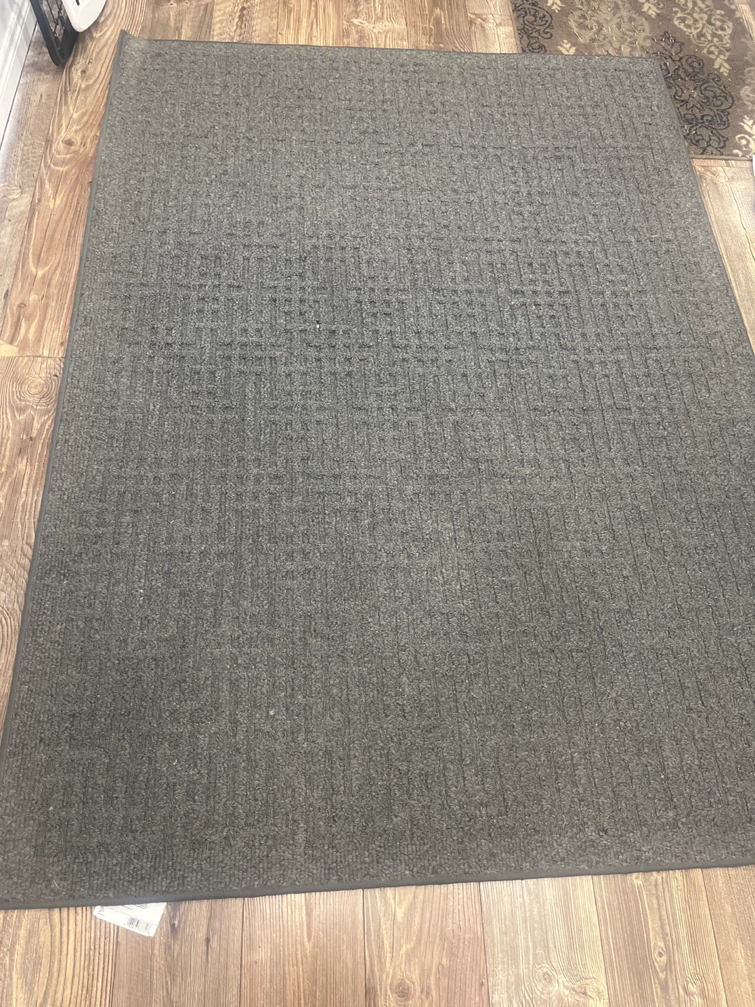 Grey rectangular area rug