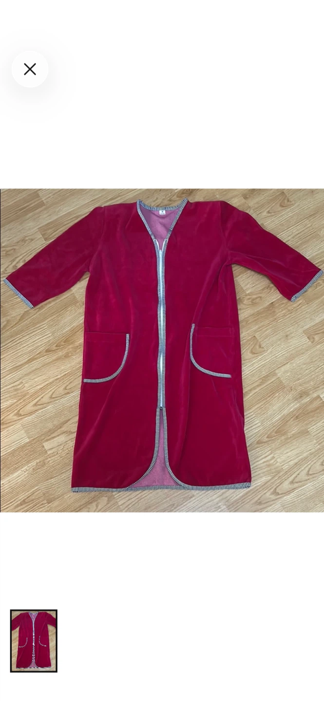 Pink Velour Zip-Up Housecoat