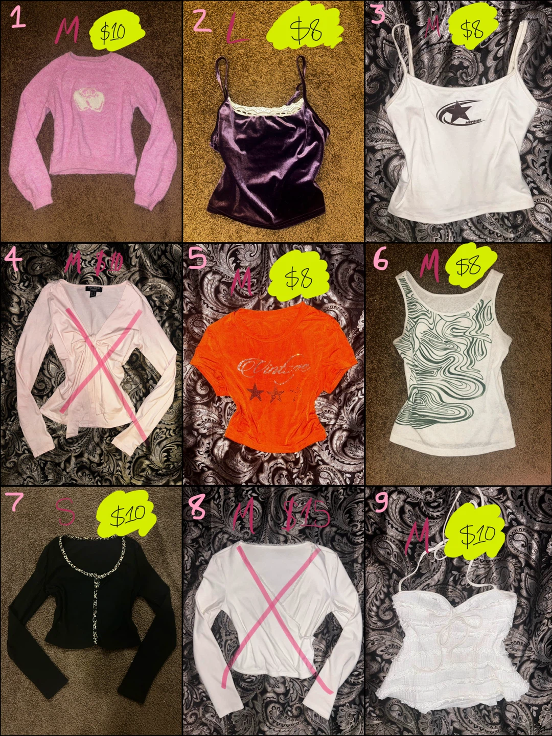 $8 tops (OBO)