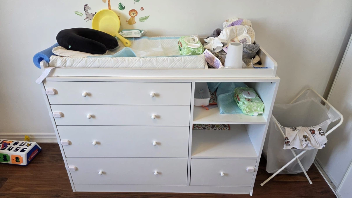 White Nursery Changing Table Dresser