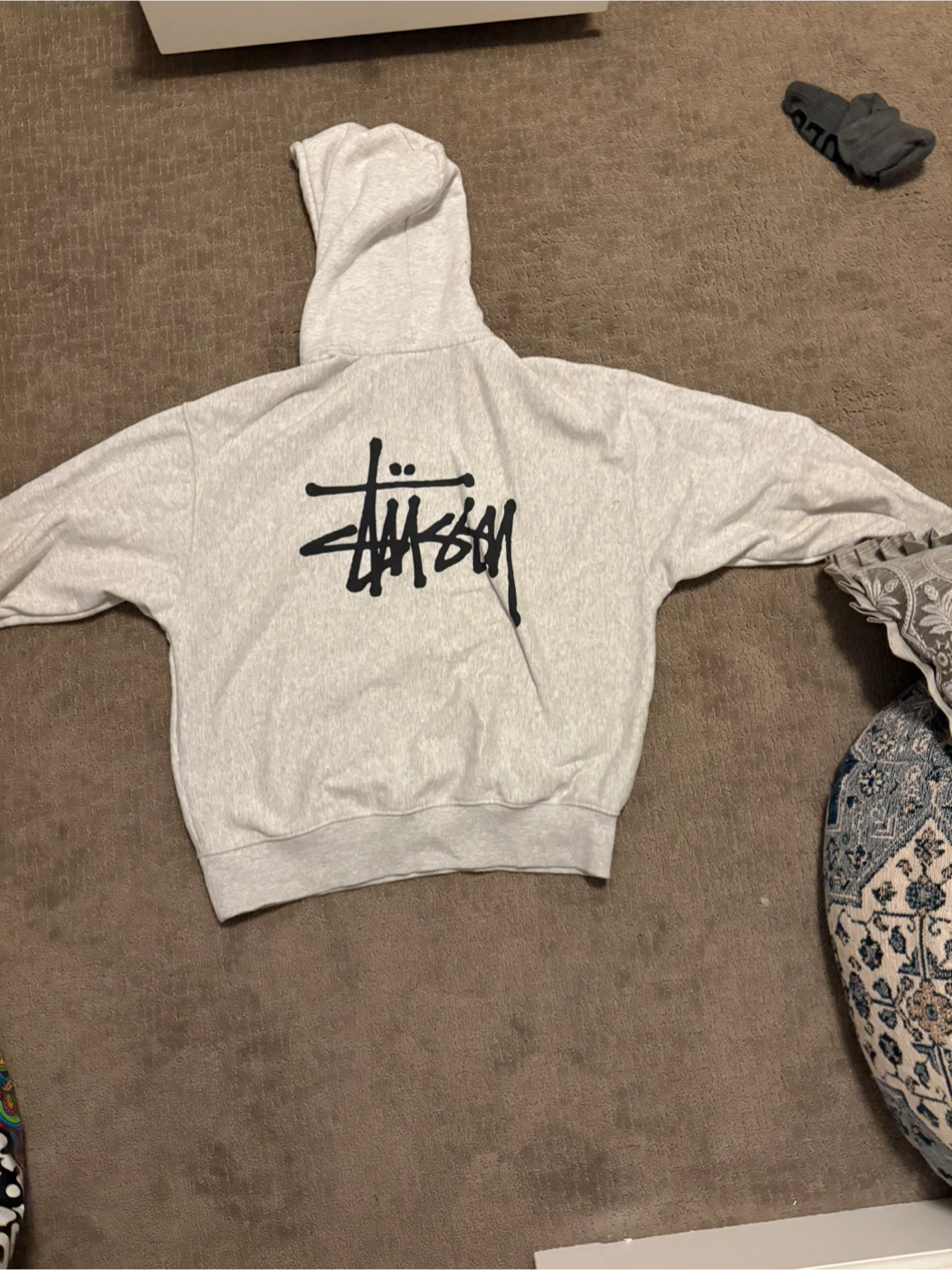 Grey Stüssy Hoodie