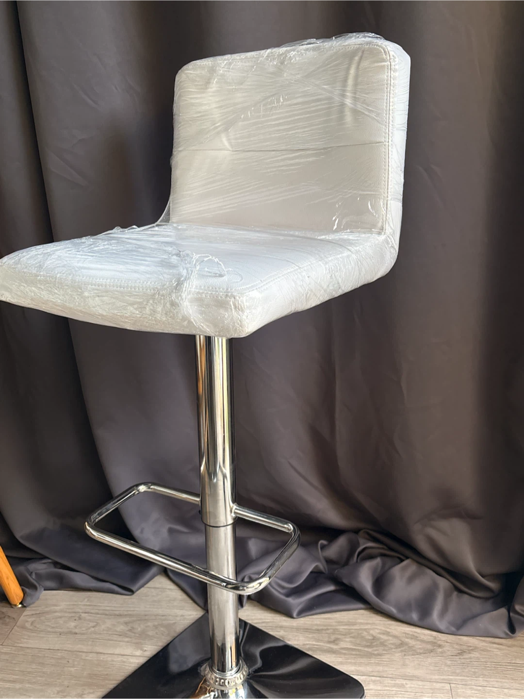 White Adjustable Bar Stool