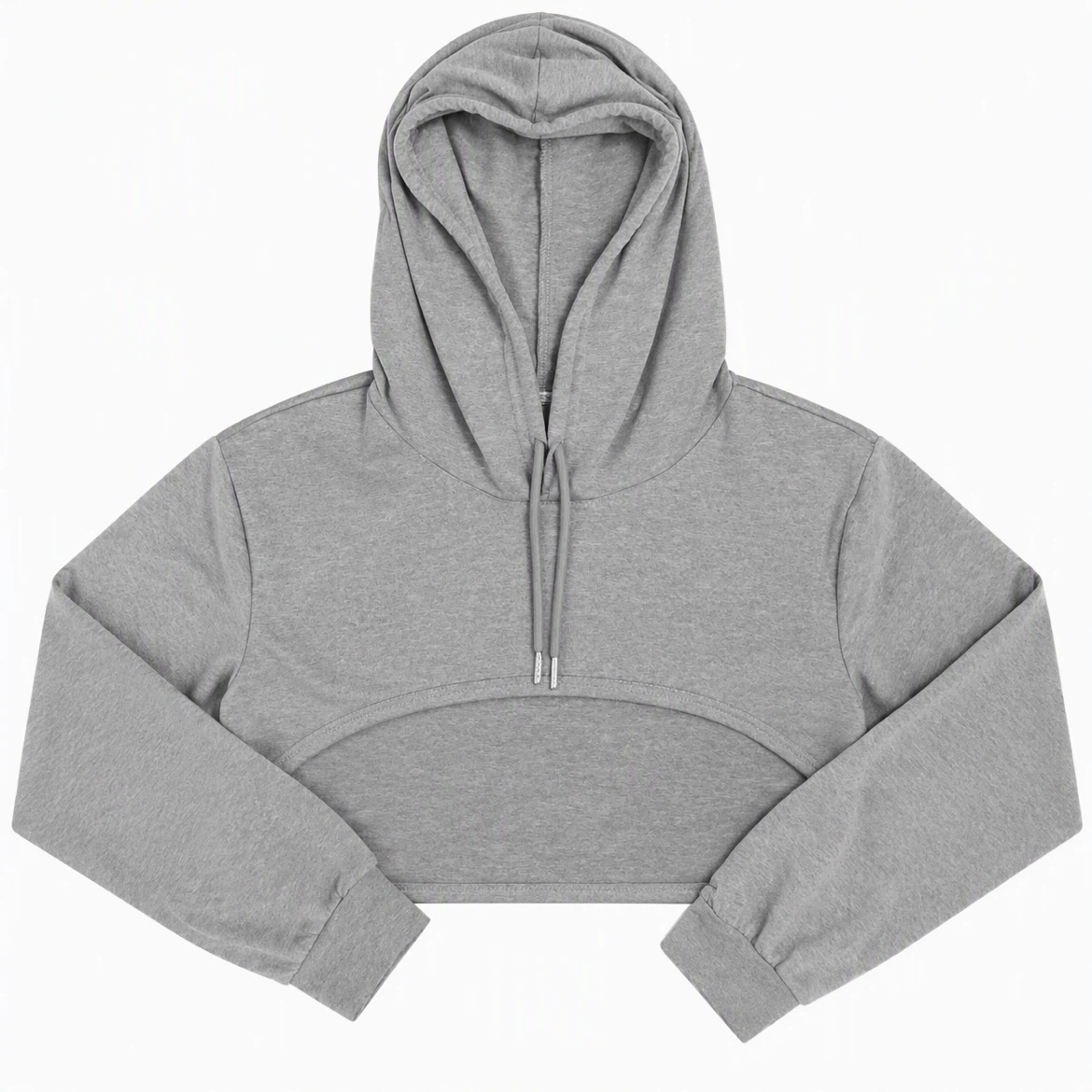Grey Crop Light Weight Hoodie