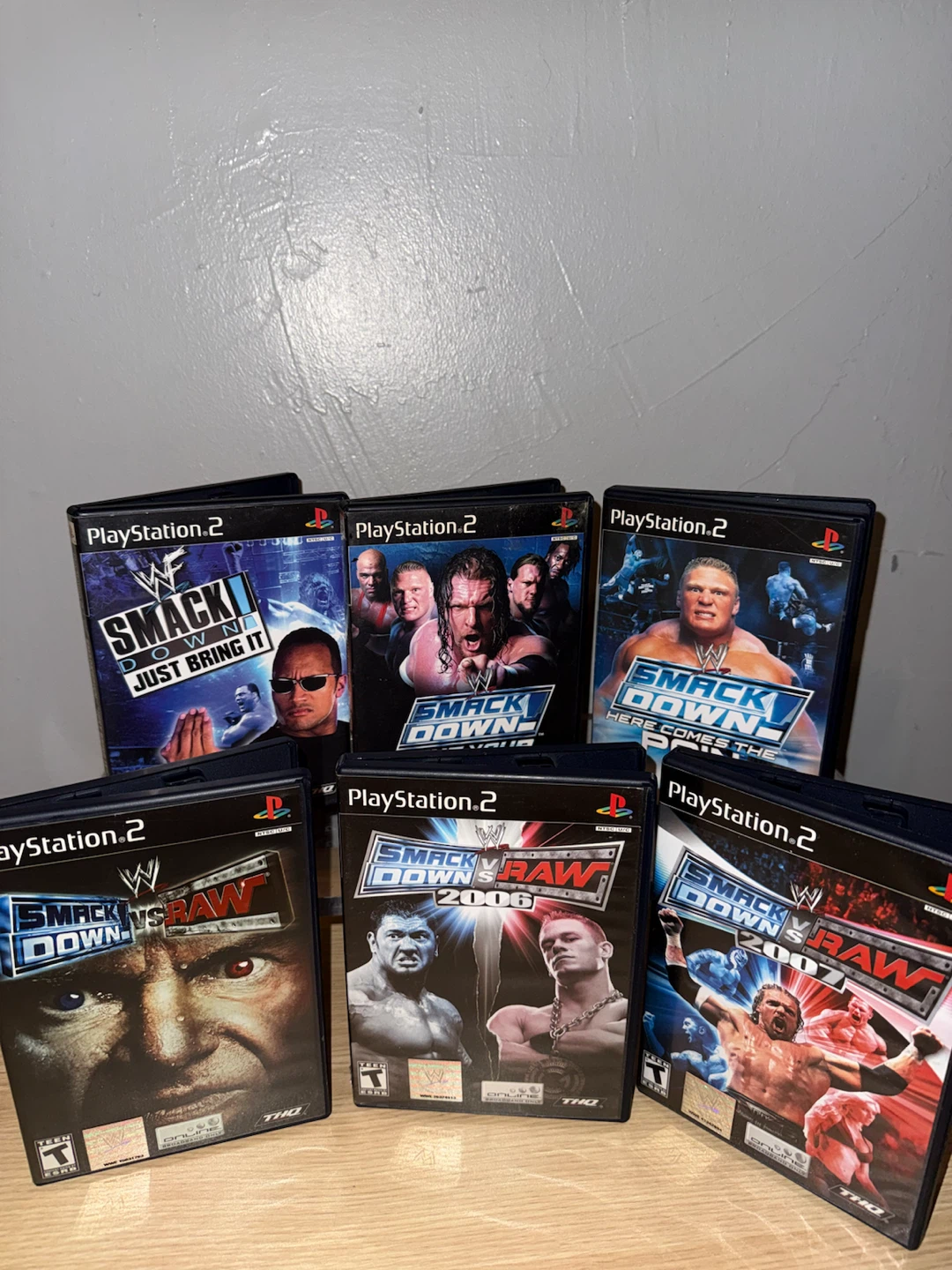 Set of 6 WWE PlayStation 2 Games