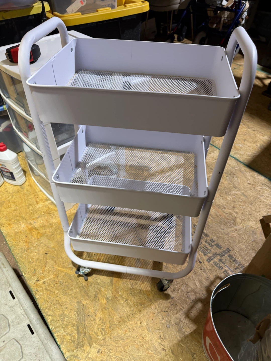 Three-Tier Rolling Utility Cart White - photo 2