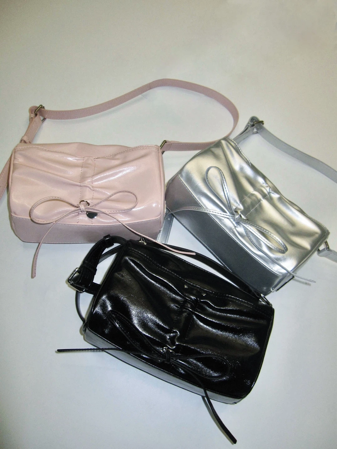 MATIN KIM — FRONT SHIRRING RIBBON MINI BAG 🎀