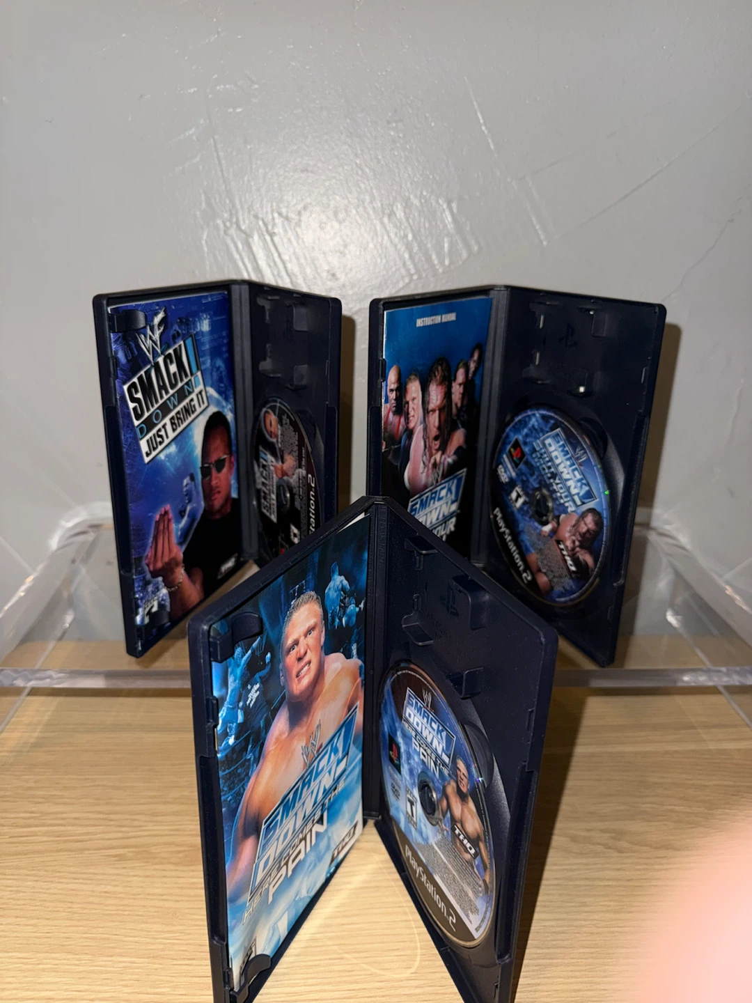 Set of 3 WWE SmackDown PlayStation 2 Games - photo 2