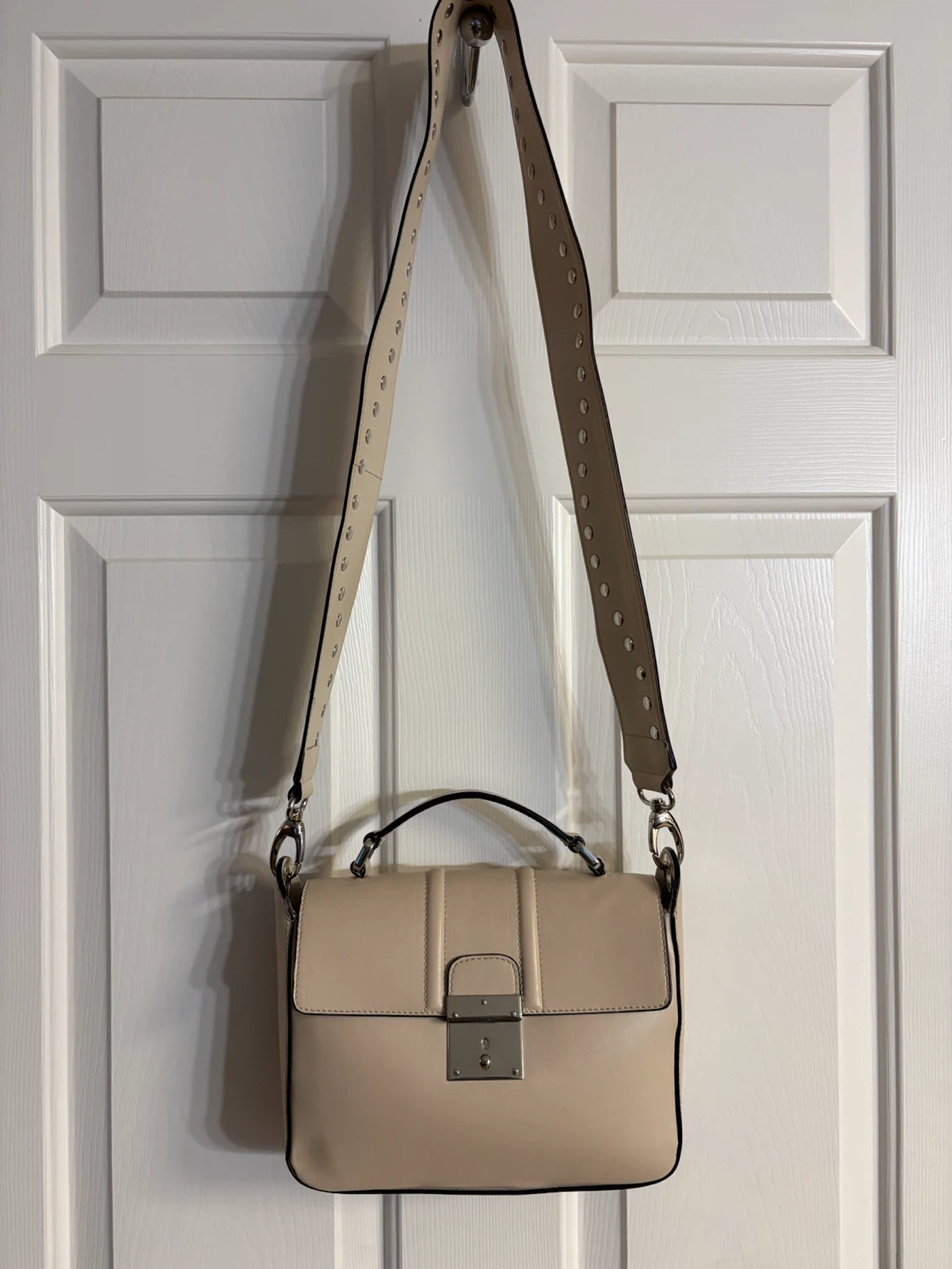 Vittoria Napoli Beige Italian Leather Hand/Crossbody Bag