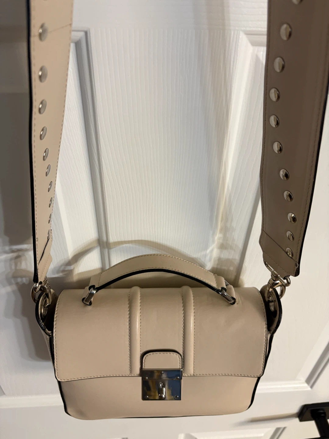 Vittoria Napoli Beige Italian Leather Hand/Crossbody Bag - photo 5