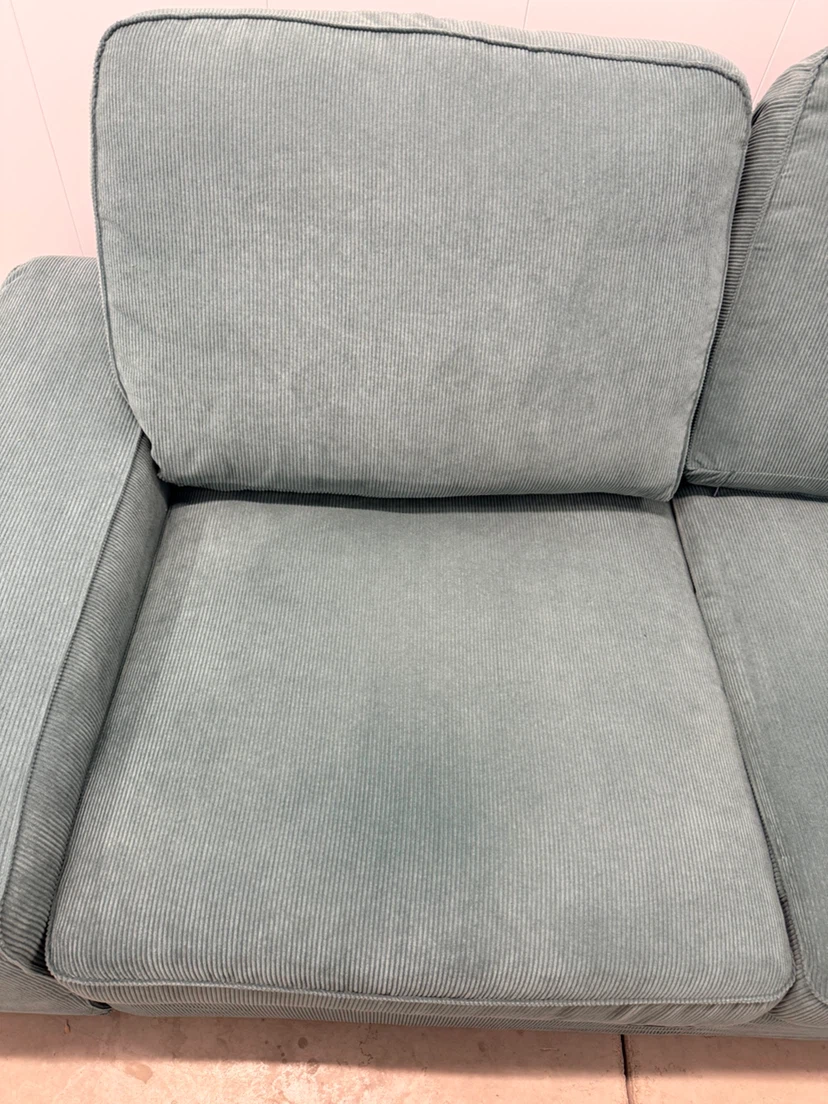 Teal Corduroy Two-Seater Sofa - photo 2