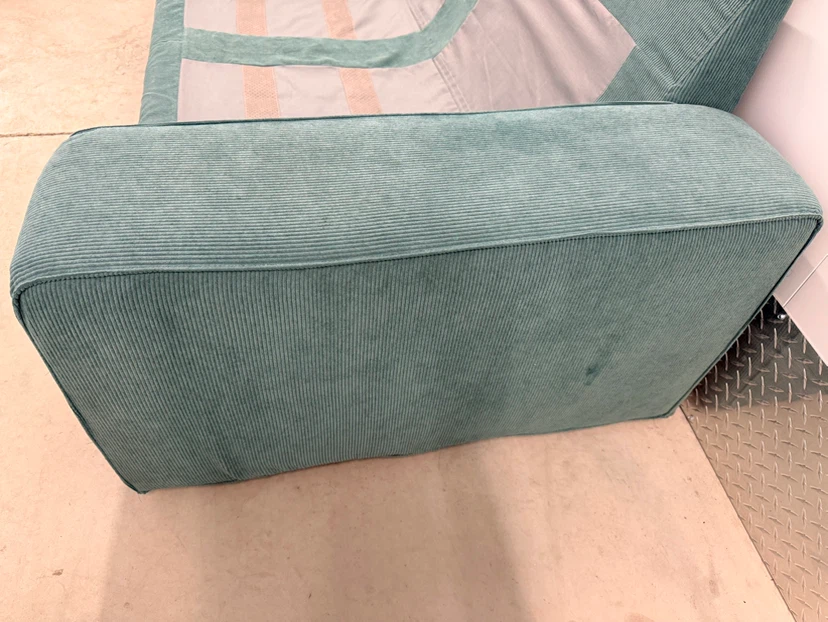 Teal Corduroy Two-Seater Sofa - photo 4