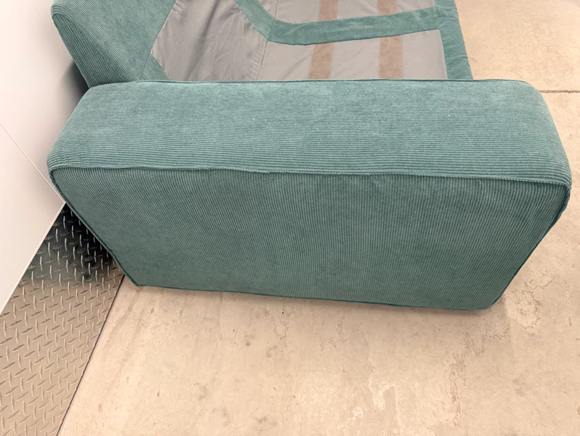 Teal Corduroy Two-Seater Sofa - photo 5