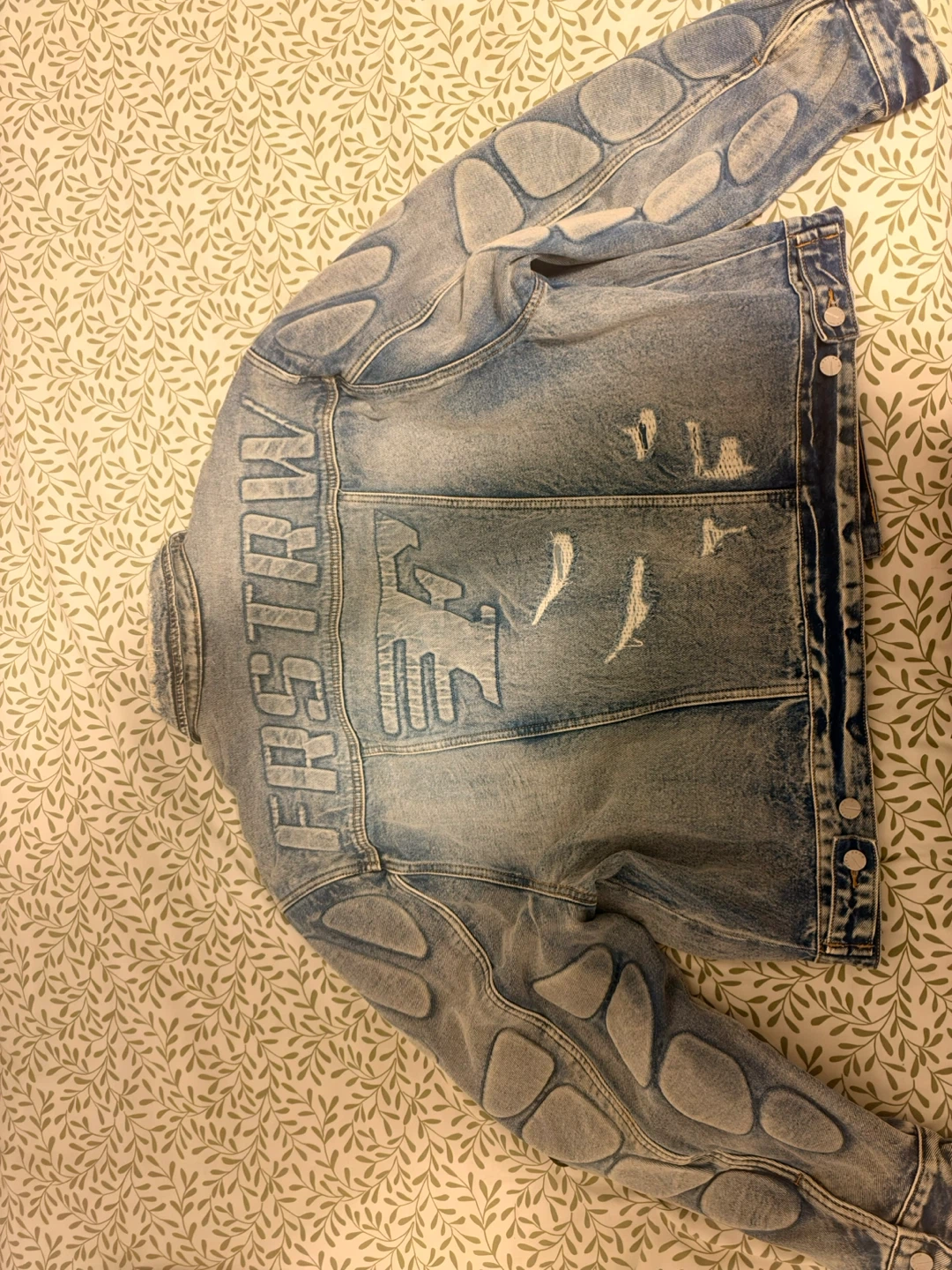 First Row Distressed Denim Jacket - photo 2