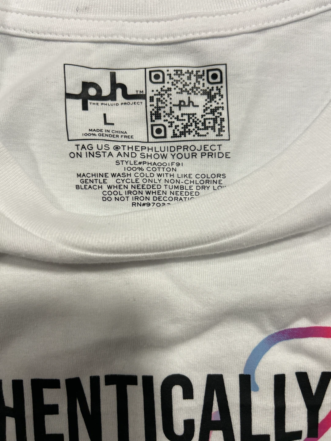 The Phluid Project Authentically Me T-Shirt White Large - photo 3