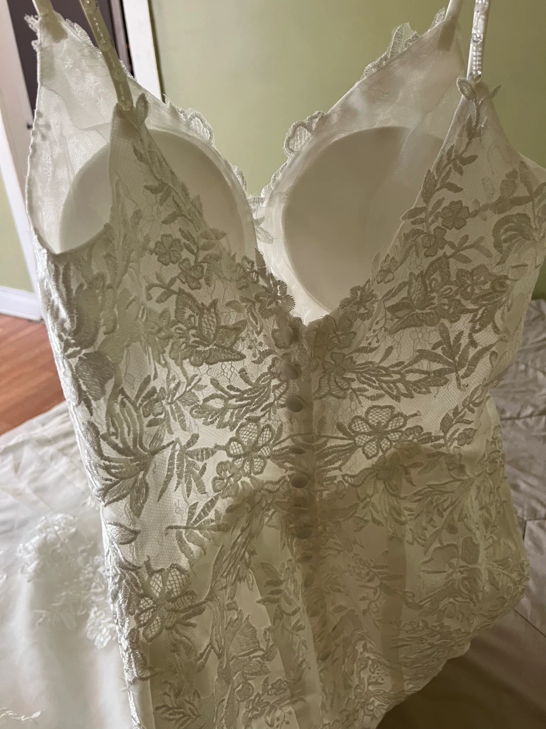 White Floral Lace Wedding Dress - photo 5