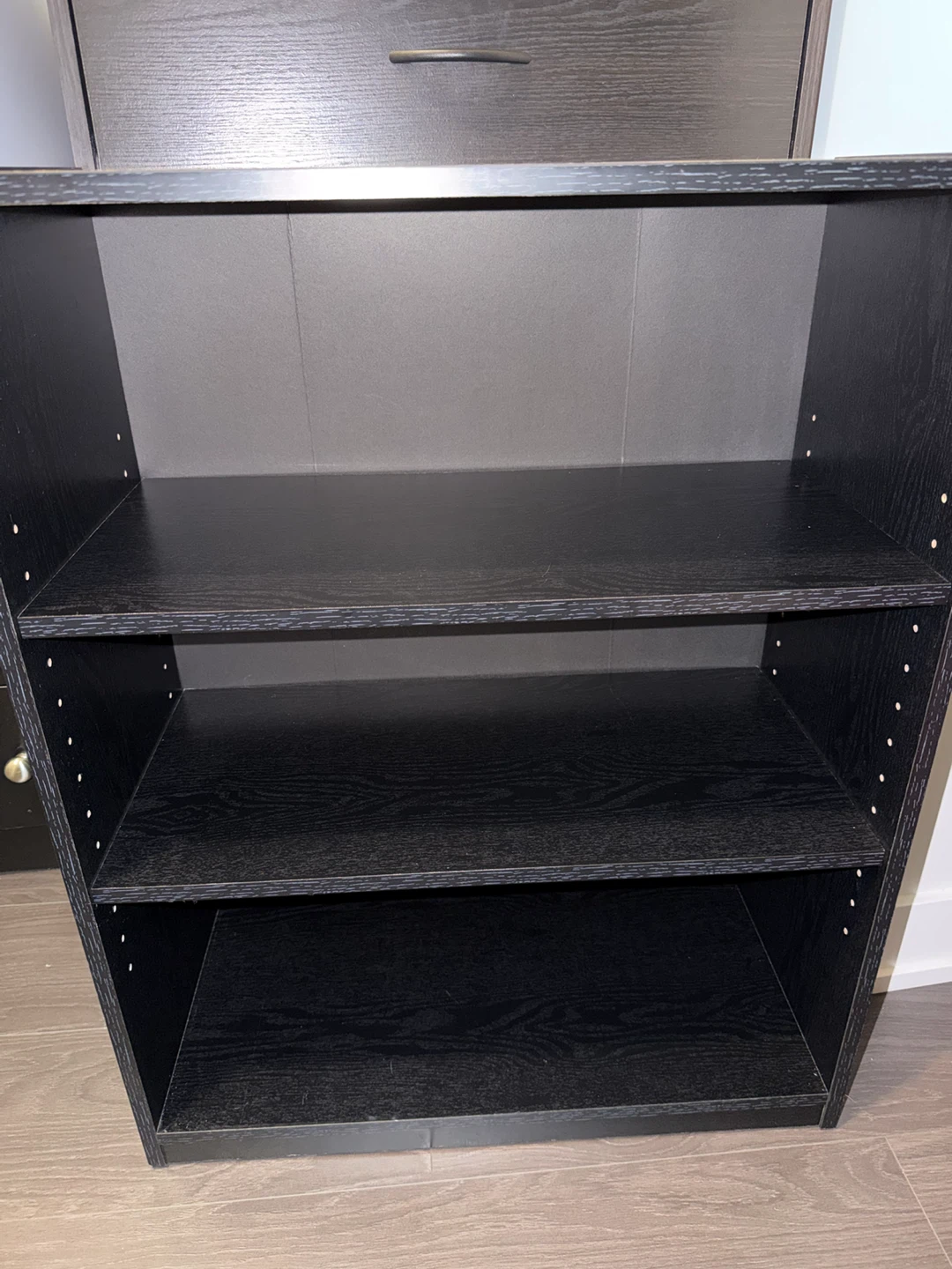 Black 3-Shelf Bookcase - photo 2