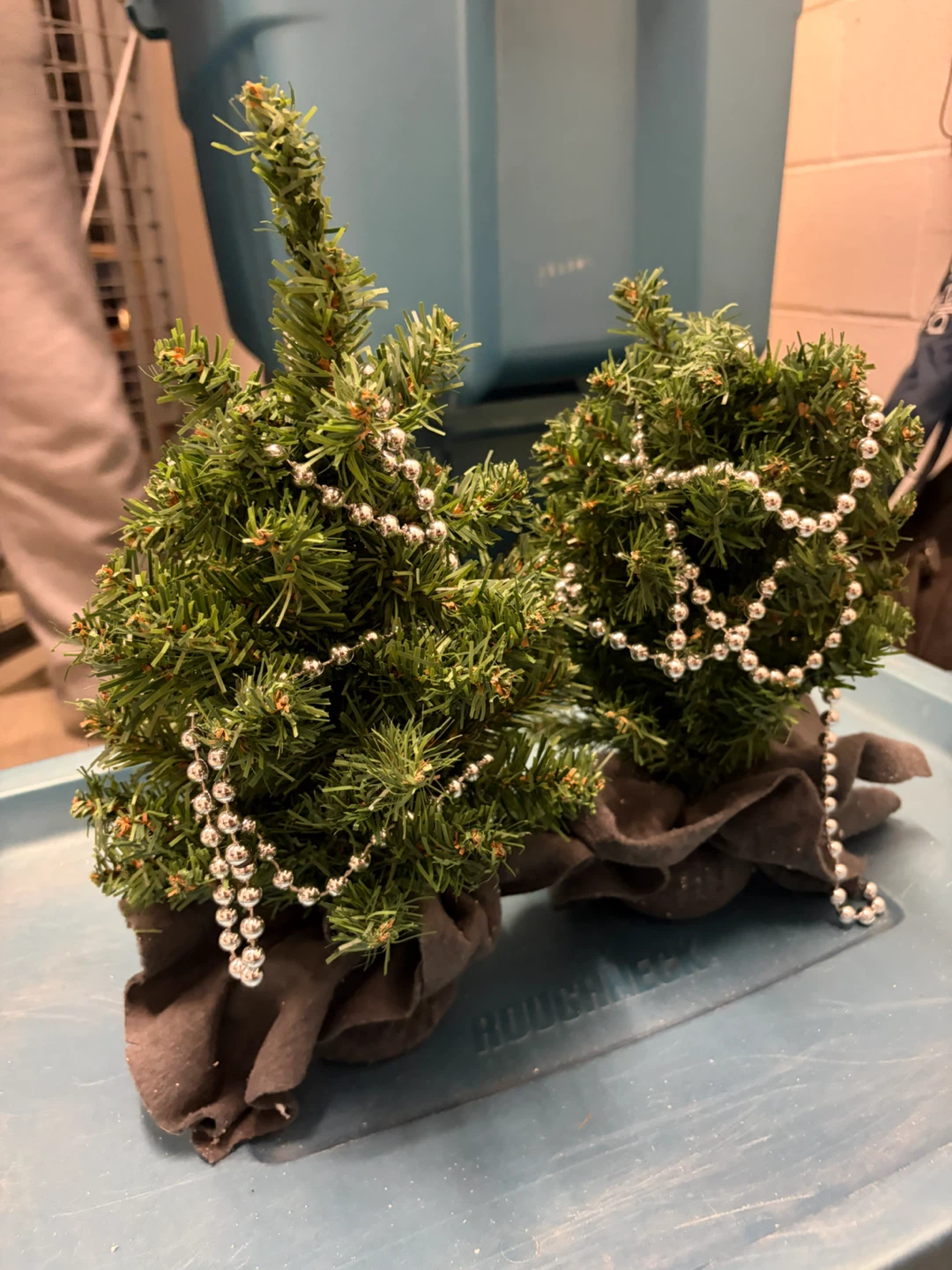 Set of two mini Christmas trees