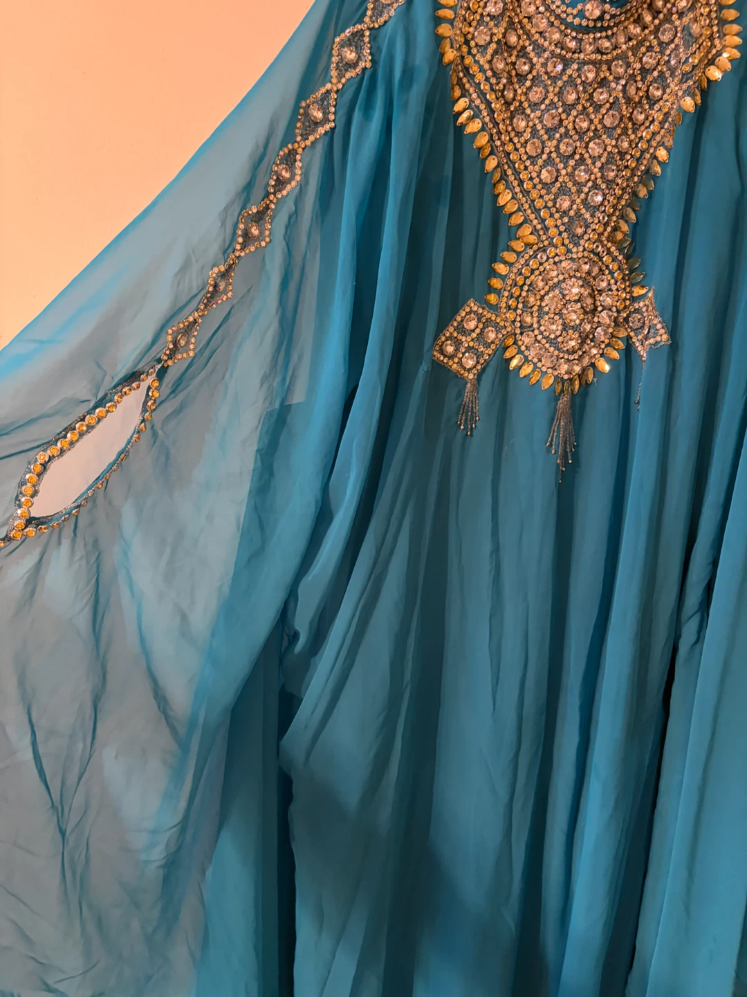 Embellished Blue Kaftan Dress - photo 2