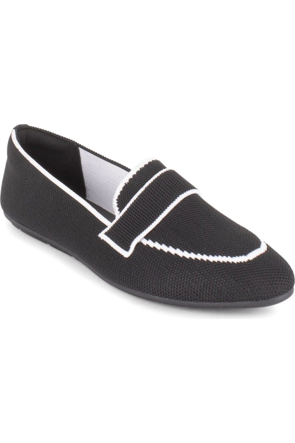 Tahari black and white knit loafers