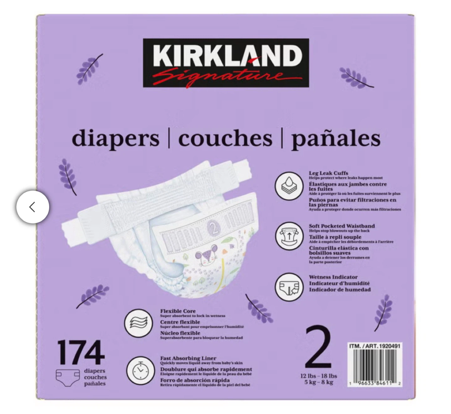 Kirkland Signature Size 2 Diapers - 172 Pack - photo 3