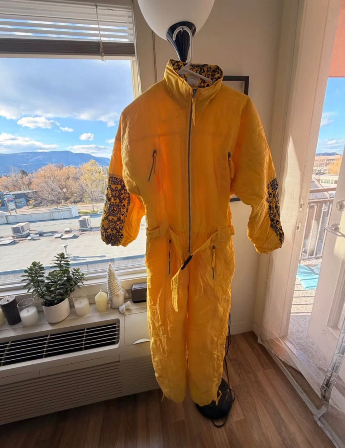 Vintage Yellow One-Piece Ski Suit