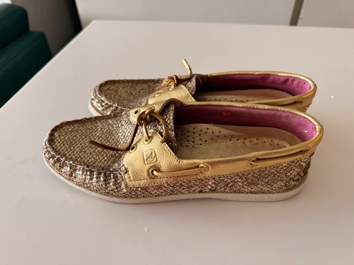 Sperry Top-Sider Gold Glitter Boat Shoes
