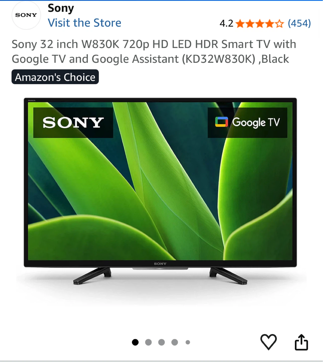 Sony W830K 32" 720p HD HDR LED Google TV Smart TV (KD32W830K) - photo 2