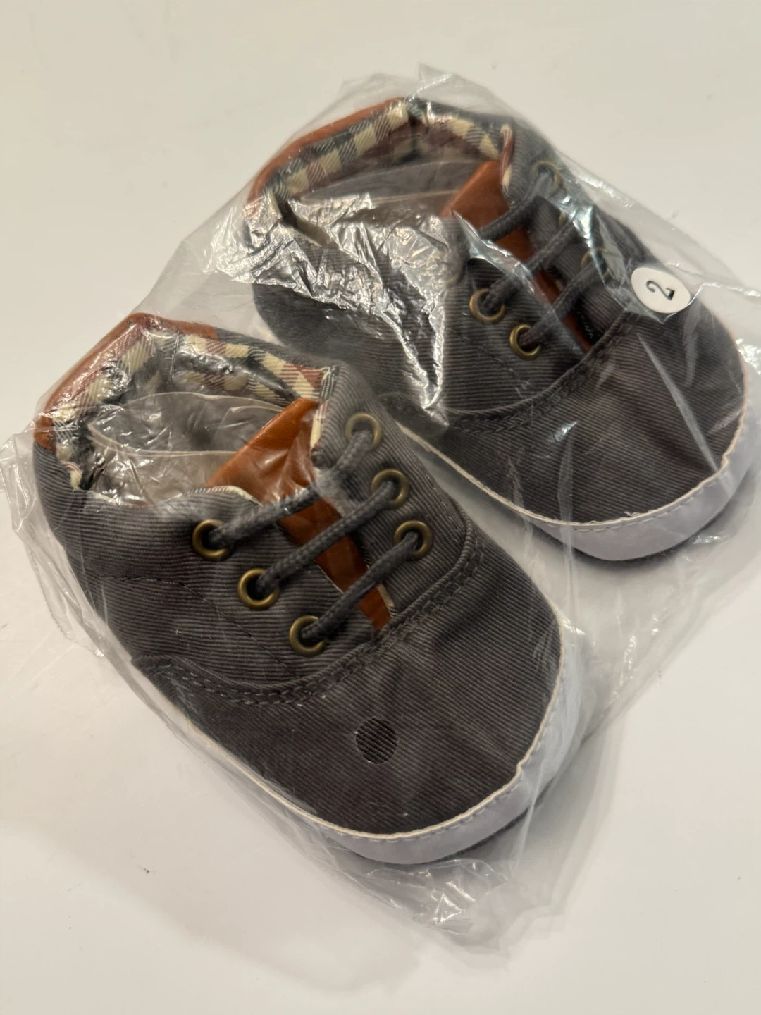 Baby Gray Canvas Sneakers Size 2